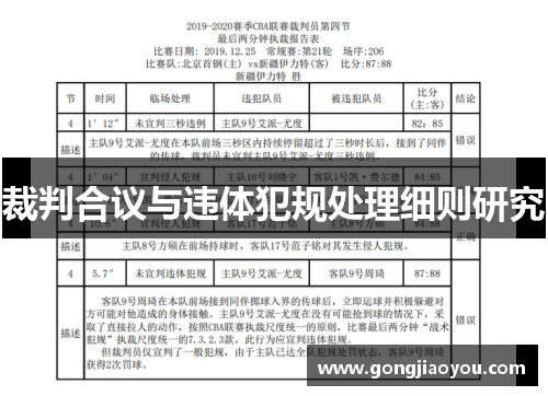 裁判合议与违体犯规处理细则研究